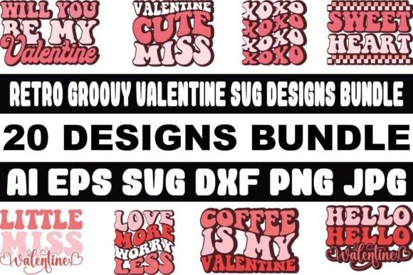 Download Retro Groovy Valentine SVG Designs Bundle - Valentine svg Collection