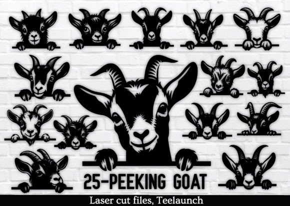 Download 25-PEEKING Goat SVG Silhouette PNG Files - Png files Collection