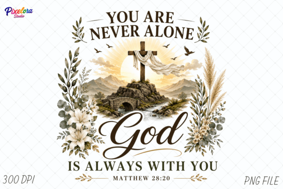 Download Never Alone God Bible Verse PNG Shirt - Bible verse png Collection